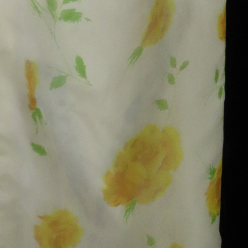 Vintage 70s Yellow Rose Floral Long Split Sleeves Empire Waist Maxi Dress L XL - Picture 10 of 16